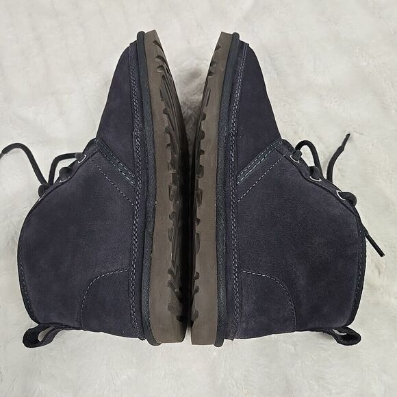 UGG Neumel Suede Fur Chukka BOOTS New Navy Gray Women’s Size 6 - Picture 5 of 10